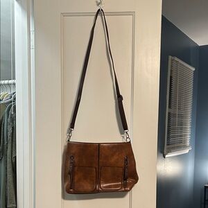 Brown Leather Crossbody Shoulder Bag